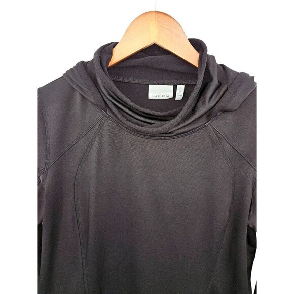Athleta Womens Pullover Hoodie Sweatshirt Kangaroo Zip Pocket Medium 8 10 Black - Picture 8 of 16